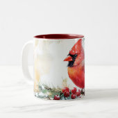 Tasse 2 Couleurs Cardinal de Noël (Devant gauche)