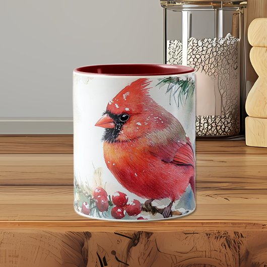Tasse 2 Couleurs Cardinal de Noël