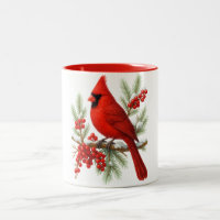 Cardinal Rouge Vintage | Oiseau Classique de l'Hiv