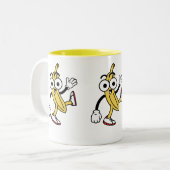 Tasse 2 Couleurs Caricature à la banane (Devant gauche)