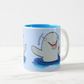 Tasse 2 Couleurs Caricature adorable de marsouin (Devant droit)