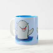 Tasse 2 Couleurs Caricature adorable de marsouin (Devant gauche)