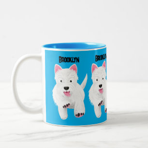 Tasse 2 Couleurs Caricature blanche de terrier de l'ouest