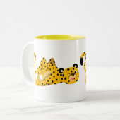 Tasse 2 Couleurs Caricature Dashing Cute Cheetah (Devant gauche)