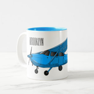 Tasse 2 Couleurs Caricature d'avion à voilure fixe