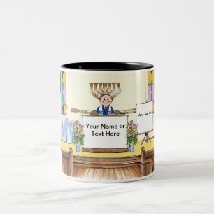Tasse 2 Couleurs Caricature de Bar Mitzvah par PrintedPerfection.co