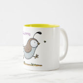 Tasse 2 Couleurs Caricature de caille mignonne (Devant droit)