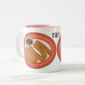 Tasse 2 Couleurs Caricature de Churro (Devant gauche)
