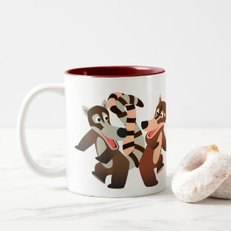 Tasse 2 Couleurs Caricature de danse mignonne Coatimundis