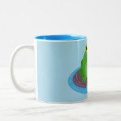 Tasse 2 Couleurs Caricature de grenouille verte mignonne (Gauche)