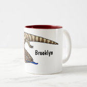 Tasse 2 Couleurs Caricature de lézard rouge (Devant droit)