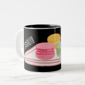 Tasse 2 Couleurs Caricature de Macaron (Devant gauche)