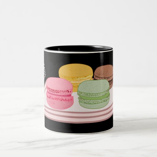 Tasse 2 Couleurs Caricature de Macaron (Centre)
