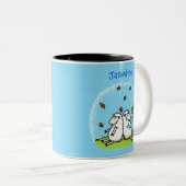 Tasse 2 Couleurs Caricature de moutons mignons amis et papillons (Devant droit)
