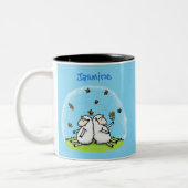 Tasse 2 Couleurs Caricature de moutons mignons amis et papillons (Gauche)