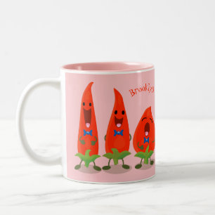 Tasse 2 Couleurs Caricature de piments chantants mignons