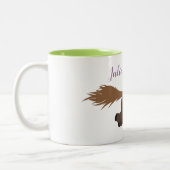 Tasse 2 Couleurs Caricature de poney de schetland marrant (Gauche)