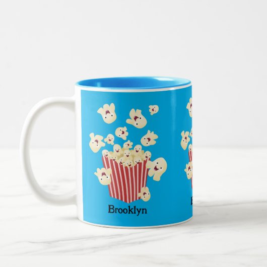 Tasse 2 Couleurs Caricature de pop-corn drôles (Gauche)