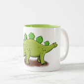 Tasse 2 Couleurs Caricature de stegosaurus dinosaure (Devant droit)