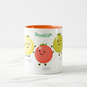 Tasse 2 Couleurs Caricature de tomates cerises mûres