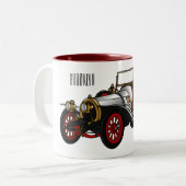Tasse 2 Couleurs Caricature de voiture classique 1920 (Devant gauche)