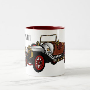 Tasse 2 Couleurs Caricature de voiture classique 1920