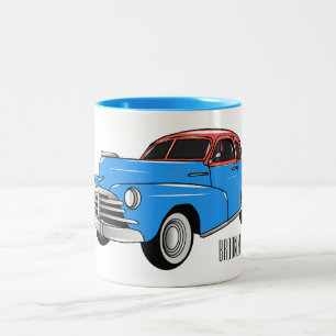 Tasse 2 Couleurs Caricature de voiture classique 1948
