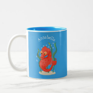Tasse 2 Couleurs Caricature d'hippocampe pygmée