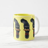 Tasse 2 Couleurs Caricature d'oiseau à queue rouge (Devant droit)