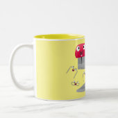 Tasse 2 Couleurs Caricature en agrafeuse rouge pâle (Gauche)