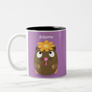 Tasse 2 Couleurs Caricature joyeuse de cobaye mignonne