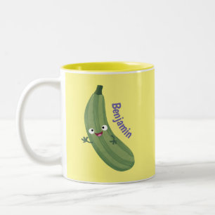 Tasse 2 Couleurs Caricature joyeux de courgettes mignonnes