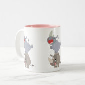 Tasse 2 Couleurs Caricature mignon Leapfrog Rhinos (Devant gauche)