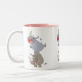 Tasse 2 Couleurs Caricature mignon Leapfrog Rhinos (Gauche)