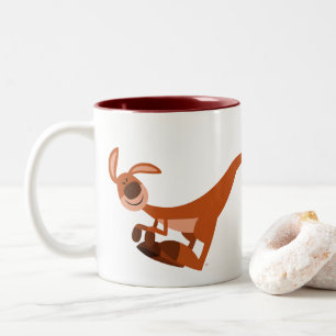 Tasse 2 Couleurs Caricature mignonne bondissant Kangaroo
