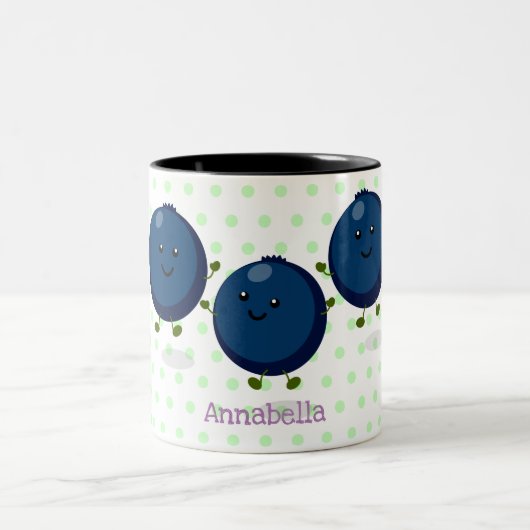 Tasse 2 Couleurs Caricature mignonne de bleuets violets (Centre)