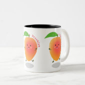 Tasse 2 Couleurs Caricature mignonne de mangue joyeuse (Devant droit)