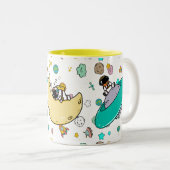 Tasse 2 Couleurs Caricature spatiale astronaute (Devant droit)