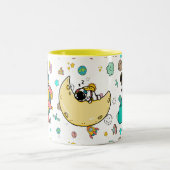 Tasse 2 Couleurs Caricature spatiale astronaute (Centre)