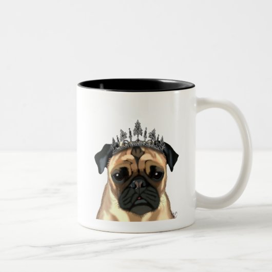 Tasse 2 Couleurs Carlin Avec Tiara (Droit)