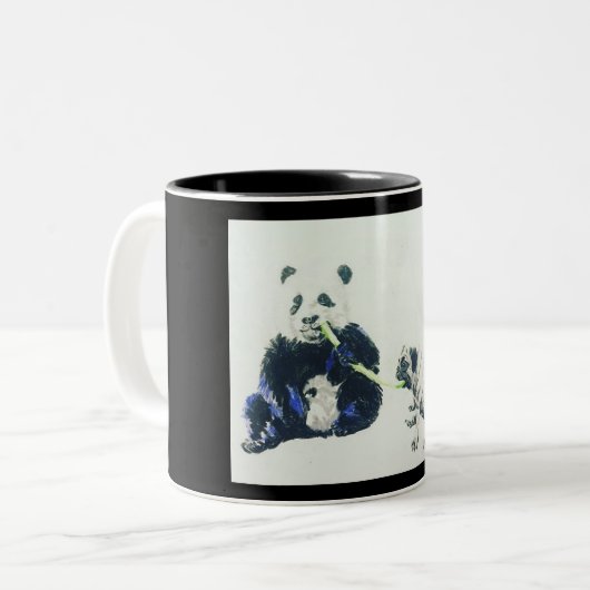 Tasse 2 Couleurs Carlin et panda (Devant gauche)