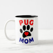 Tasse 2 Couleurs Carlin Maman Chien Maman Dessin (Gauche)