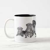 Tasse 2 Couleurs Carlin noir (Gauche)