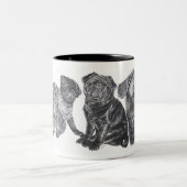 Tasse 2 Couleurs Carlin noir (Centre)