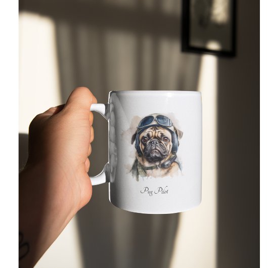 Tasse 2 Couleurs Carlin Pet Pilot personnalisable