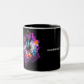 Tasse 2 Couleurs Carnaval vibrant abstrait Panman (Devant droit)