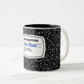 Tasse 2 Couleurs Carnet de composition personnalisable (Devant droit)