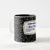 Tasse 2 Couleurs Carnet de composition personnalisable (Devant gauche)