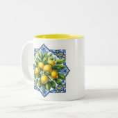 Tasse 2 Couleurs Carreau au citron (Devant gauche)