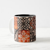 Tasse 2 Couleurs Carreaux de tangerine (Devant gauche)